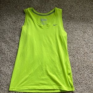 Women’s neon green Nike tank top
